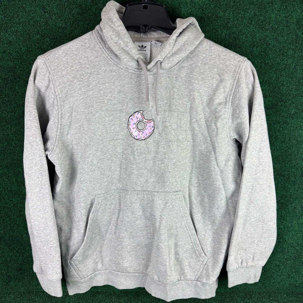 Adidas The Simpsons Hoodie Mens Large Gray Hooded Sweatshirt Pullover